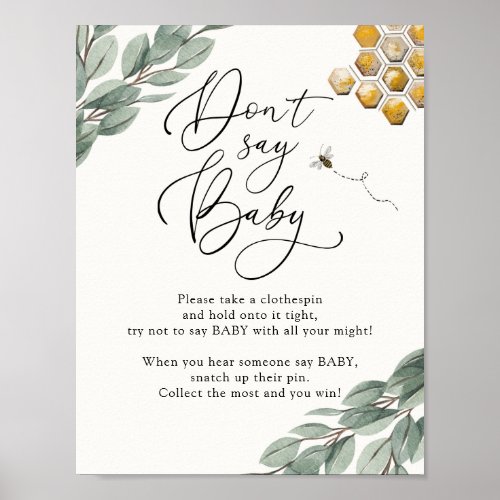 Sweet as Can Bee Eucalyptus Dont Say Baby  Poster