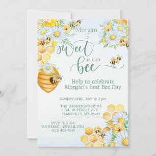 sweet as can bee first bee day honey bee invitation