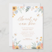 Sweet as can Bee Floral Baby Shower Invitation (Front)