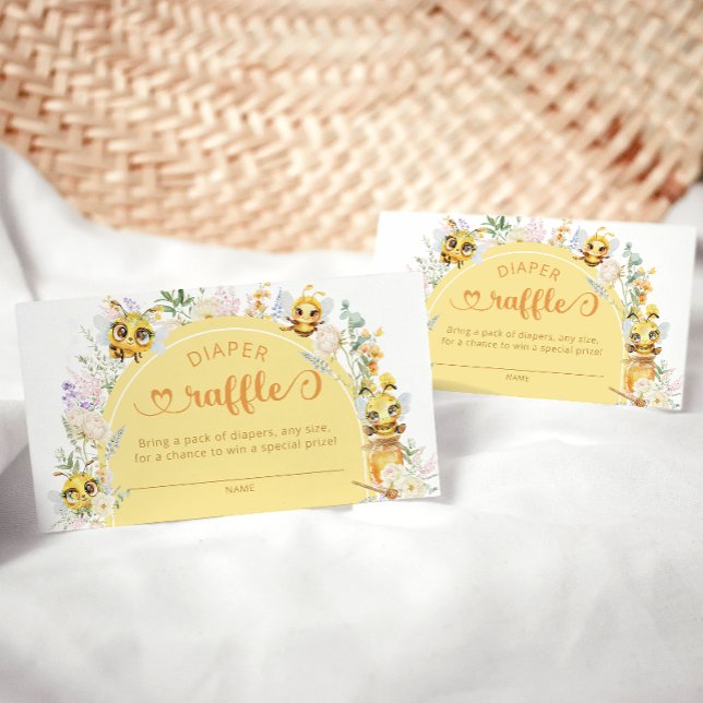 Sweet as Can Bee & Floral Diaper Raffle Enclosure Card (Creator Uploaded)