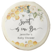 Sweet as can bee floral elegeant baby shower sugar cookie (Front)