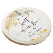 Sweet as can bee floral elegeant baby shower sugar cookie (Angled)