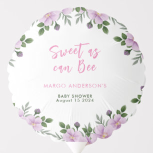 Sweet as can Bee Floral Girl Baby Shower  Balloon