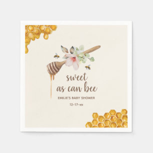 Sweet As Can Bee Floral Honey Baby Shower Napkins