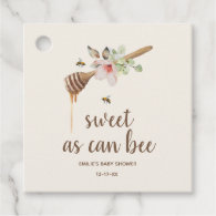 Sweet As Can Bee Floral Honey Wand Baby Shower Favor Tags