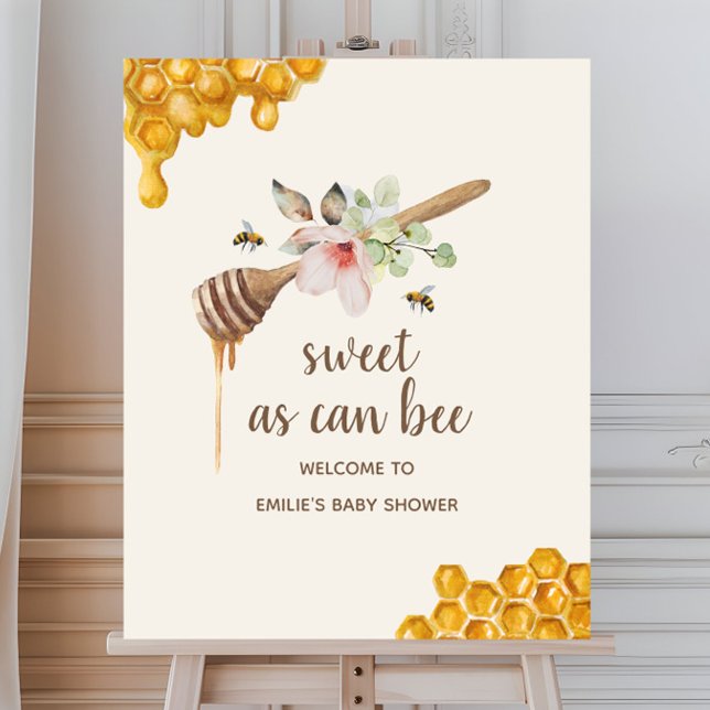 Sweet As Can Bee Floral Honey Wand Baby Shower Foam Board (Creator Uploaded)