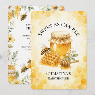 Sweet As Can Bee Gender Neutral Baby Shower Invitation