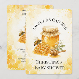 Sweet As Can Bee Gender Neutral Baby Shower  Invitation