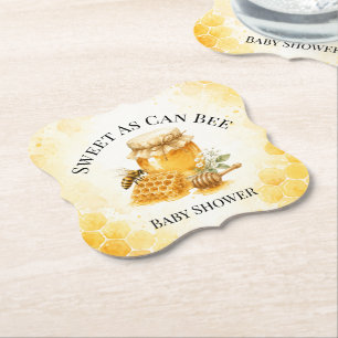 Sweet As Can Bee Gender Neutral Baby Shower Paper Coaster