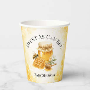 Sweet As Can Bee Gender Neutral Baby Shower Paper Cups