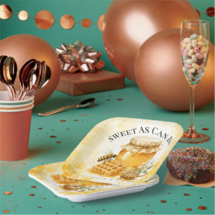 Sweet As Can Bee Gender Neutral Baby Shower Paper Plates
