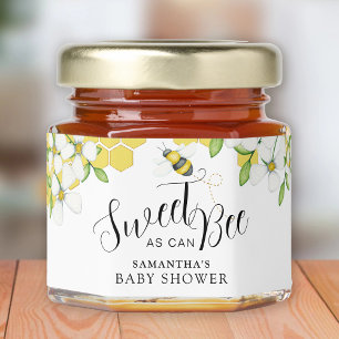 Sweet As Can Bee Honey Baby Shower Favor Jar Favors
