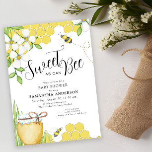 Sweet As Can Bee Honey Baby Shower Invitation