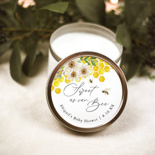 Sweet as Can Bee, Honey Bee and Daisy Favor Classic Round Sticker