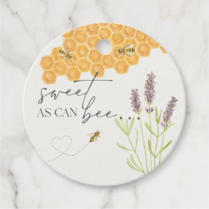 Sweet as can bee, honey bee baby shower favor tags