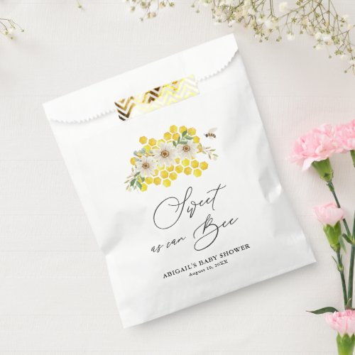 Sweet as Can Bee Honey Bee  Daisies Baby Shower Favor Bag