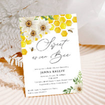 Sweet as Can Bee, Honey Bee & Daisies Baby Shower Invitation