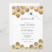 Sweet as can Bee Honeycomb Baby Shower Invitation (Front/Back)