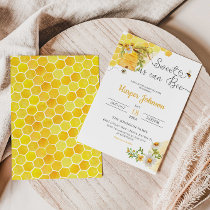 Sweet as Can Bee Honeycomb Daisy Baby Shower Invit Invitation