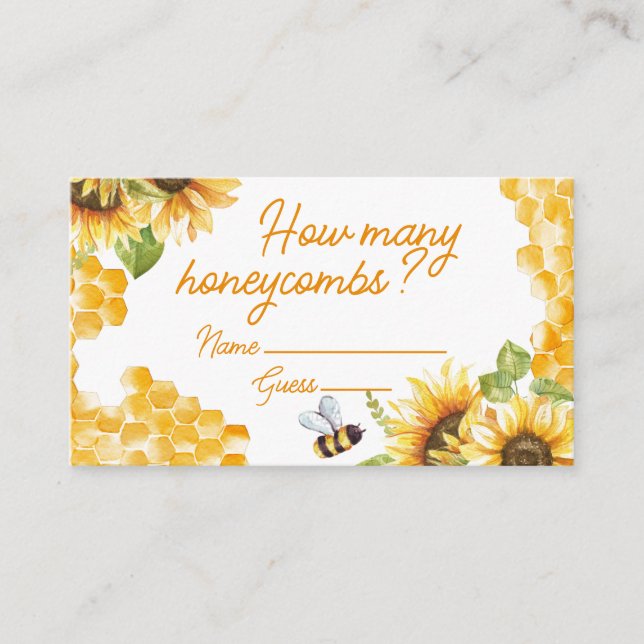 Sweet As Can Bee Honeycomb Guessing Game Card (Front)