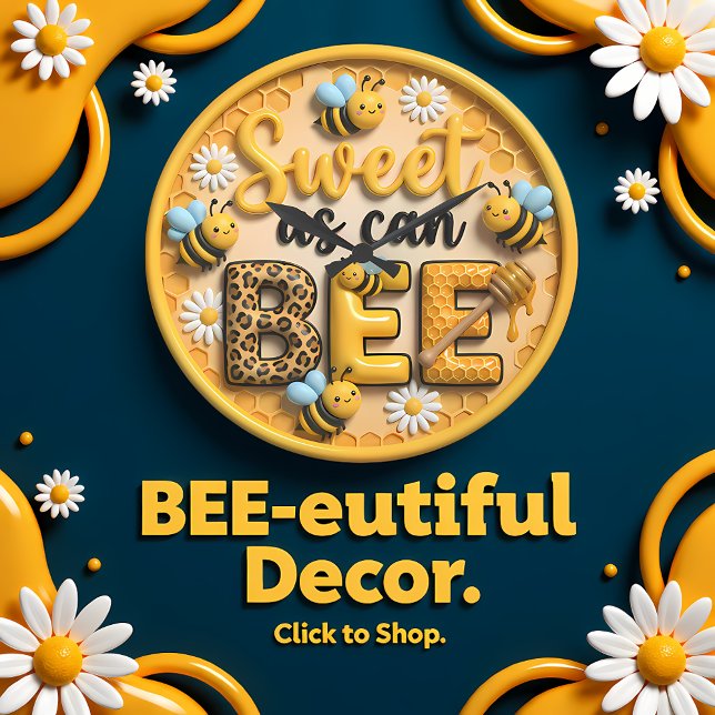 Sweet As Can Bee Honeycomb Large Clock (Creator Uploaded)