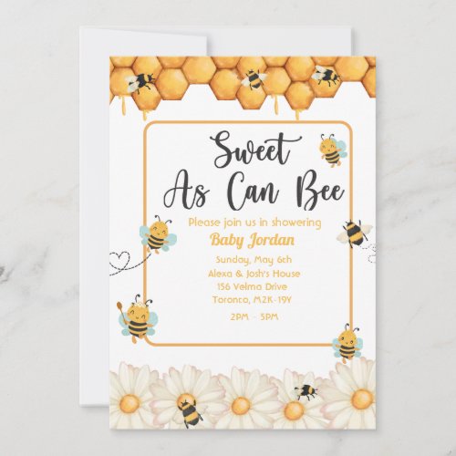 Sweet As Can Bee Invitation