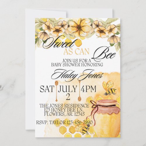 Sweet As Can Bee Invite