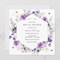 Sweet as Can Bee Lavender Bridal Shower Invitation