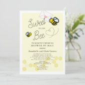 Sweet as can Bee Light Yellow Baby Shower By Mail Invitation (Standing Front)