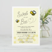 Sweet as can Bee Light Yellow Baby Shower Invitation (Standing Front)