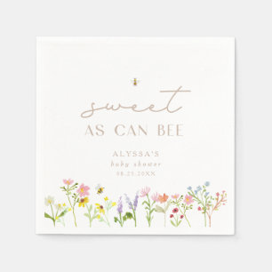 Sweet As Can Bee Modern Minimal Baby Shower Napkins