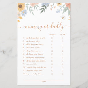 Sweet as Can Bee Mommy or Daddy Baby Shower Game