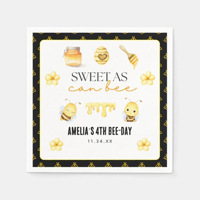 Sweet As Can Bee  Napkins (Front)