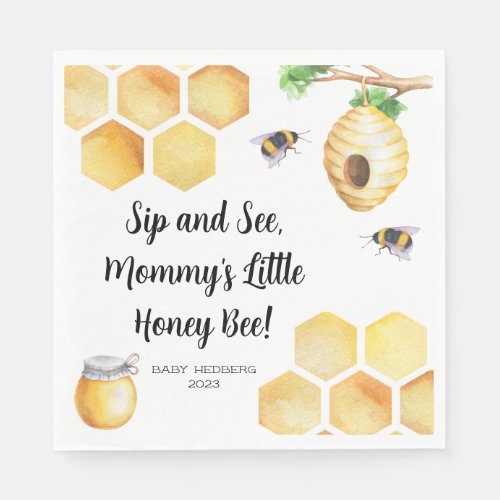 Sweet as can Bee Napkins for Baby Shower