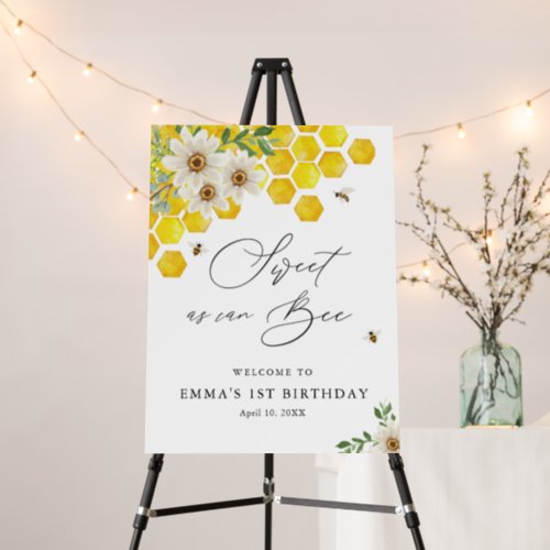 Sweet as Can Bee Personalized Welcome Foam Board