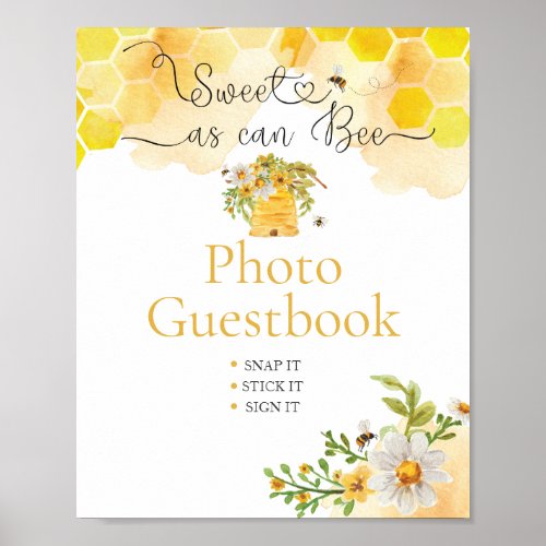 Sweet as Can Bee Photo Baby Shower Guest Book