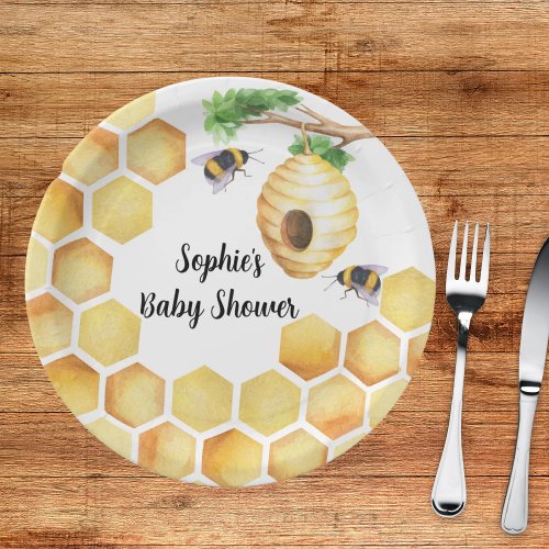 Sweet as can Bee Plates for Baby Shower