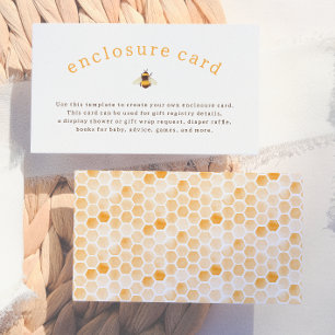 Sweet As Can Bee Rustic Baby Shower Enclosure Card
