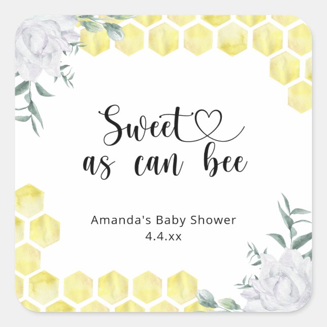 Sweet as can Bee -  Square Sticker (Front)