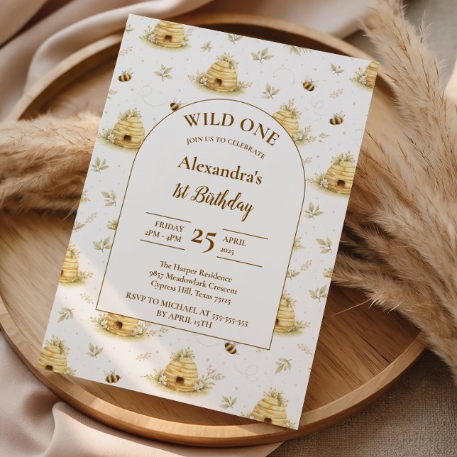 Sweet As Can Bee Wild One Birthday Invitation (Creator Uploaded)