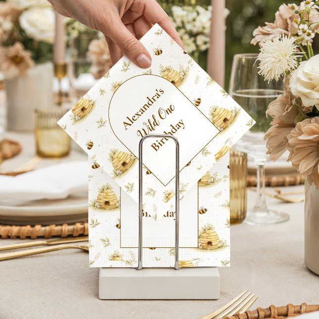 Sweet As Can Bee Wild One Birthday Napkins (Creator Uploaded)