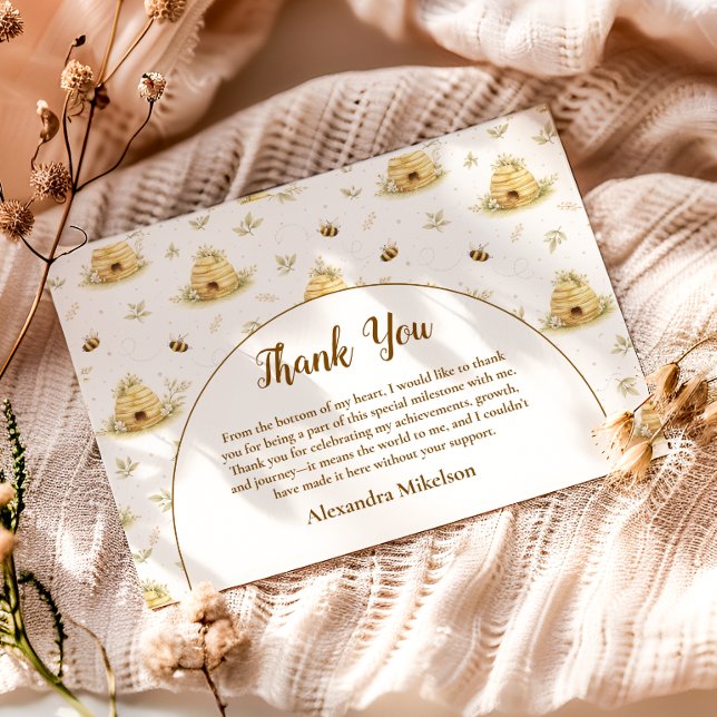 Sweet As Can Bee Wild One Birthday Thank You Card (Creator Uploaded)