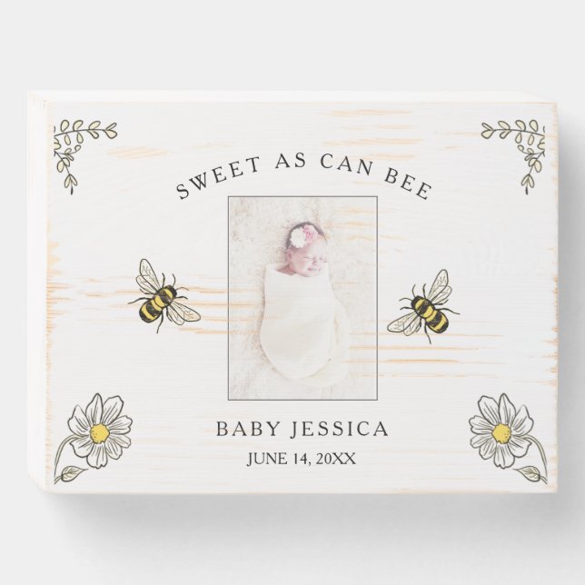Sweet as can bee wooden box sign (Front Horizontal)