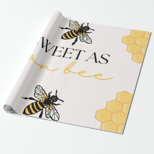 Sweet as can bee wrapping paper