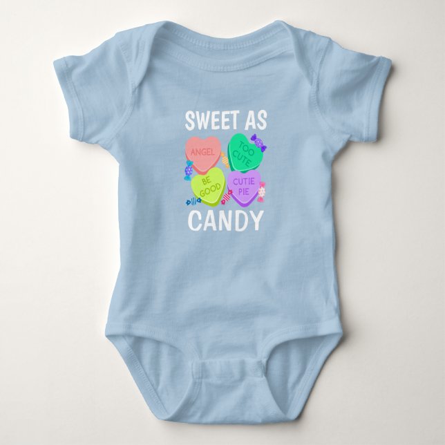Sweet As Candy Valentine's Day Baby Bodysuit (Front)