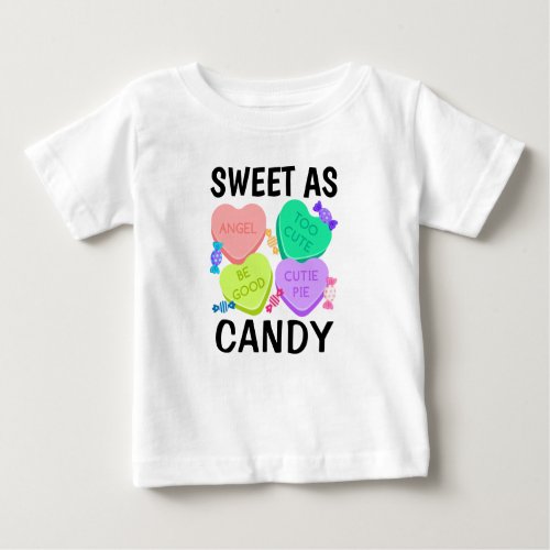 Sweet As Candy Valentines Day Baby T_Shirt