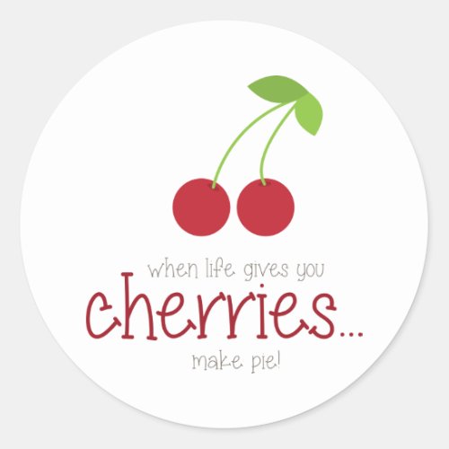 Sweet As Cherry Pie Classic Round Sticker