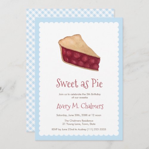 Sweet as Cherry Pie Country Birthday Party Invitation