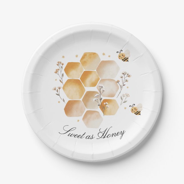 Sweet as Honey Bee Baby Shower Plates (Front)