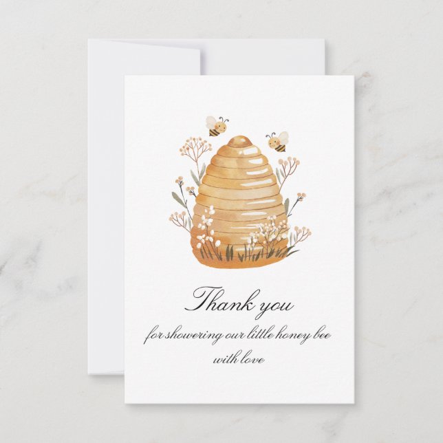Sweet as Honey Bee Baby Shower Thank You Card (Front)